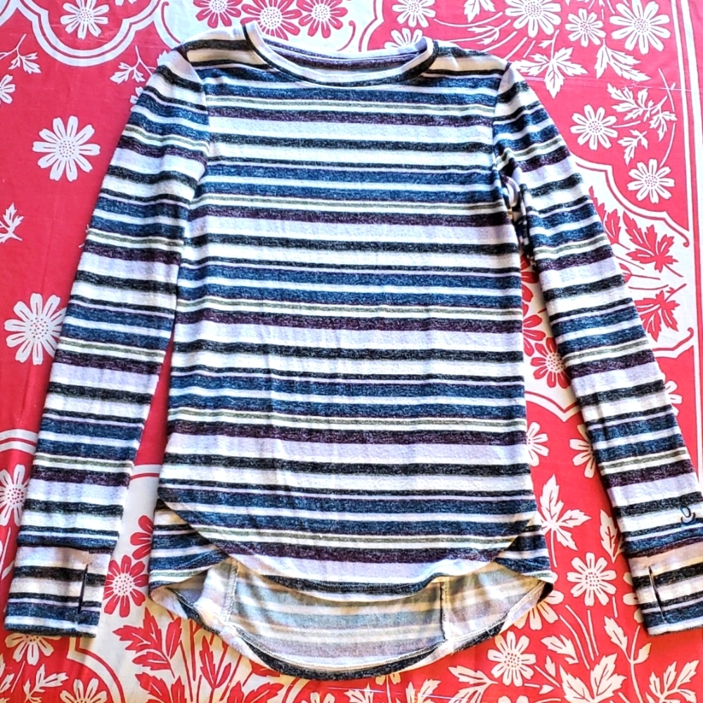 3/$15 CuddlDuds soft knit purple striped sz xs